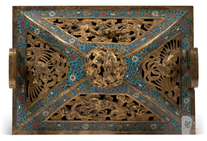 IMPOSANT BRÛLE-PARFUM COUVERT TÉTRAPODE ARCHAÏSANT EN ÉMAUX CLOISONNÉS, FANGDING  CHINE, DYNASTIE QING, ÉPOQUE KANGXI (1662-1722) - 图5